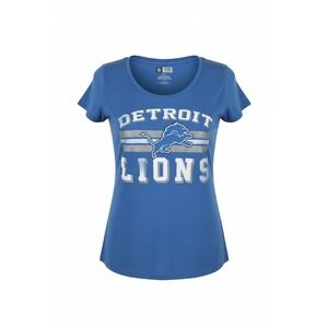 Detroit Lions NFL Team Apparel Womens Blue Graphic‎ T Shirt Size L G